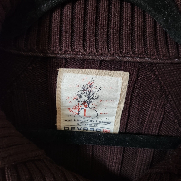 DEVRED Brown ribbed 100% cotton sweater Size L - Picture 2 of 6
